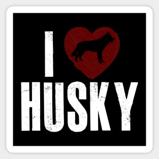 I Love Husky Sticker